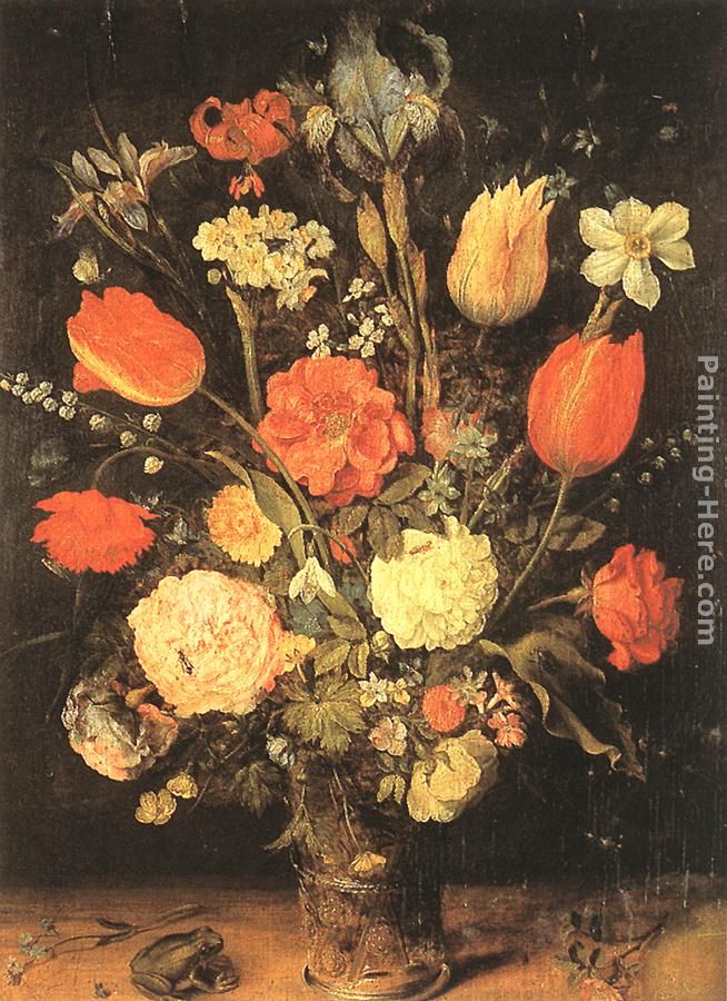Flowers painting - Jan the elder Brueghel Flowers art painting